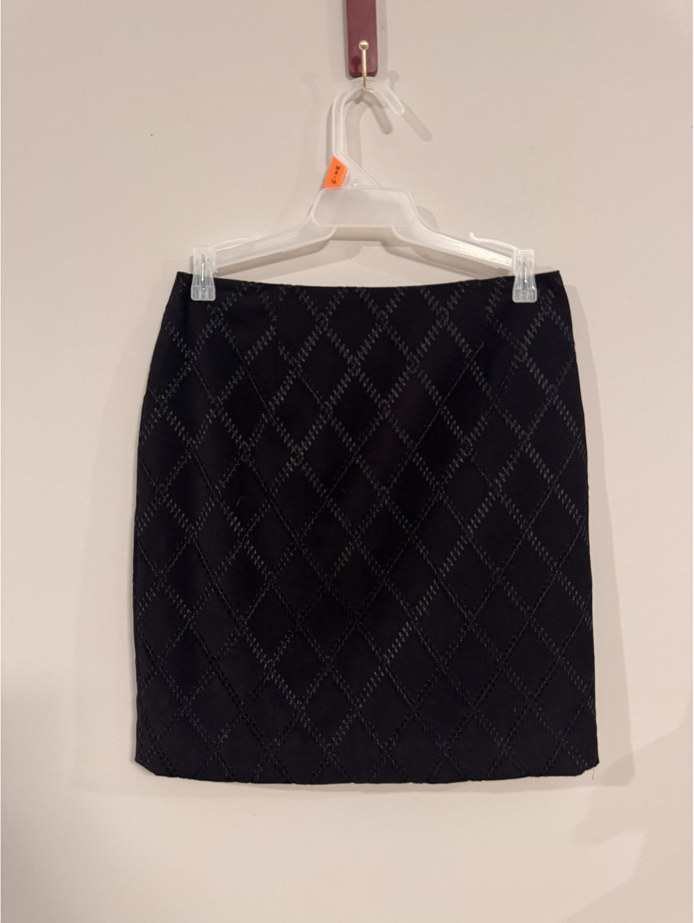 Vintage Petite Sophisticate Black Diamond Pattern Mini Skirt Women's Size 4P